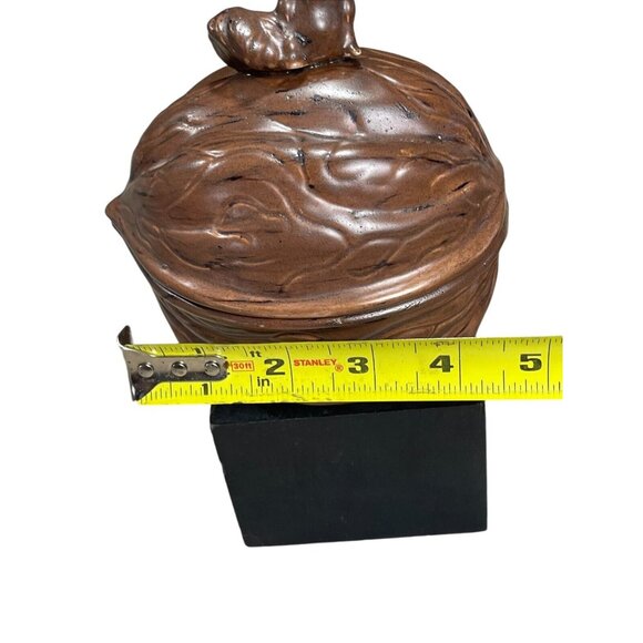 Vintage Style Squirrel Walnut Nut Bowl Ceramic Acorn Lidded Bowl Retro Singned - Picture 10 of 11
